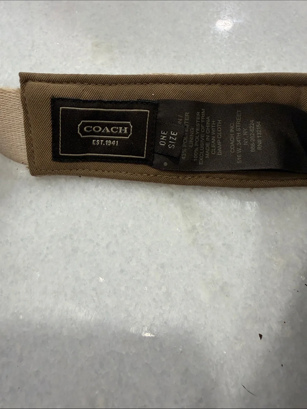 Coach Signature Canvas Visor in Tan and Cream